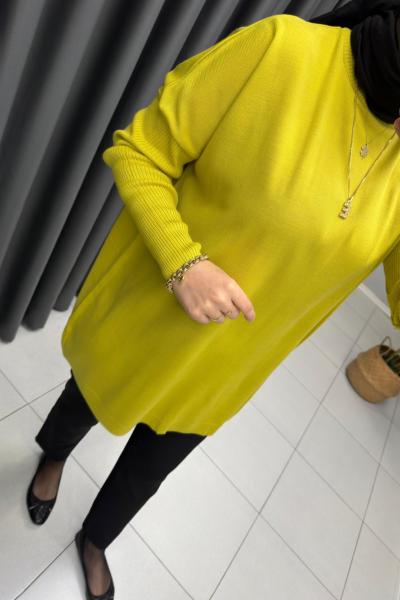 Noor Triko Tunik  Yağ Yeşili