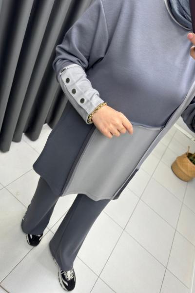 Levidor İki Renk Takım Gri