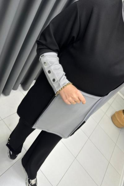 Levidor İki Renk Takım Siyah