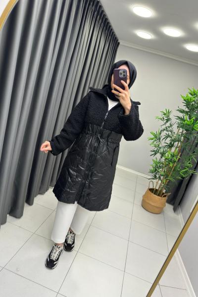 Levidor Buklet Detaylı Mont Siyah