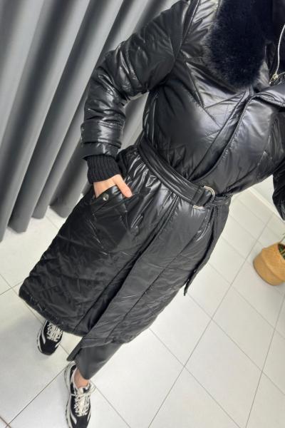 Levidor Peluş Detaylı Mont Siyah