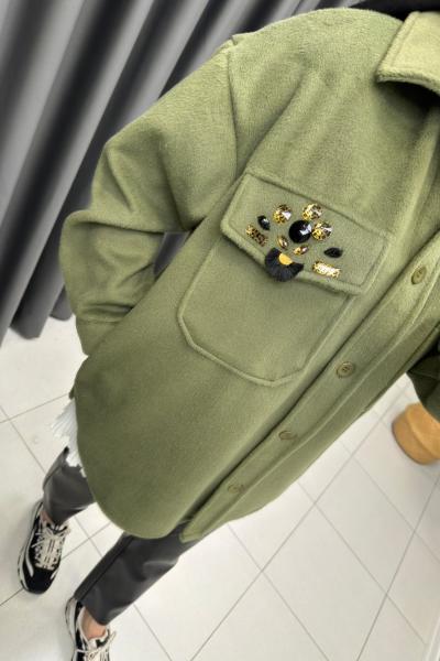 İkoll Kaşmir Keçe Gömlek Ceket  Haki