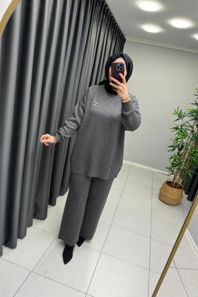 Simli Triko Takım Antrasit