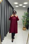 Uzun Triko Tunik Bordo