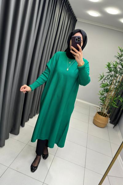 Uzun Triko Tunik Yeşil