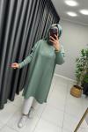 Uzun Triko Tunik Mint Yeşili