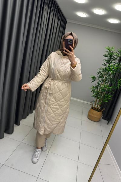 Levidor  Fermuarlı Mont Krem