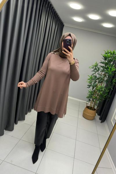 Omzu İnci  Detaylı Merserize  Vizon