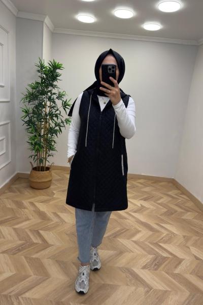 Arin Taş Detay Yelek Siyah