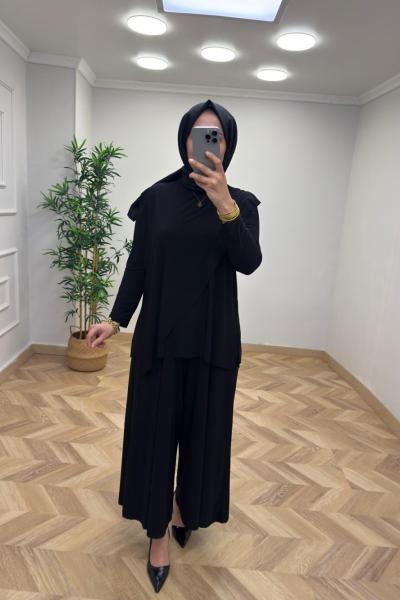 Asimetrik Sandy  Takım  Siyah