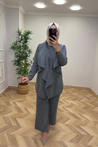 Bade 3 lü Takım Gri