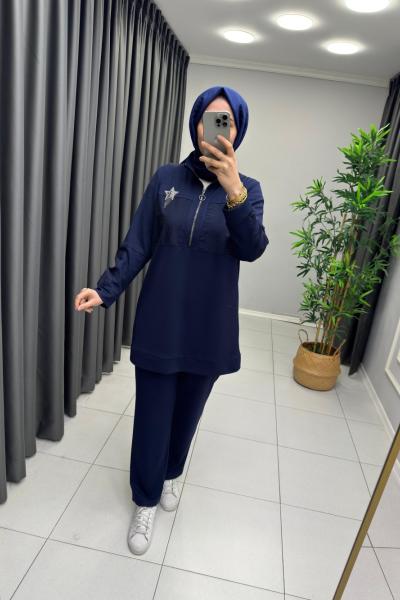 Elele Yıldız Detay Takım  Lacivert