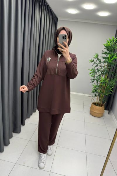 Elele Yıldız Detay Takım  Acı Kahve