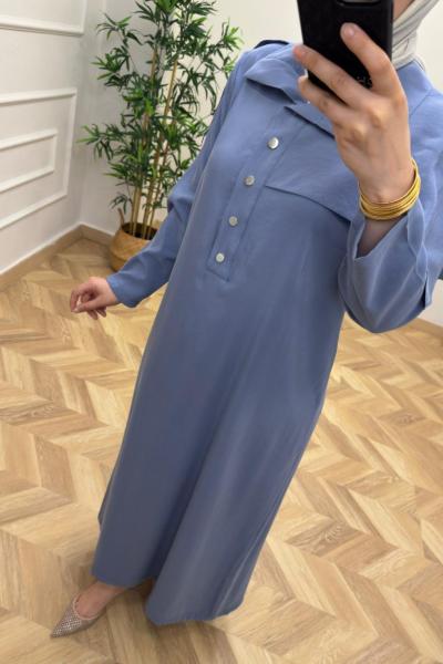 Esila Tensel Elbise  İndigo Mavi