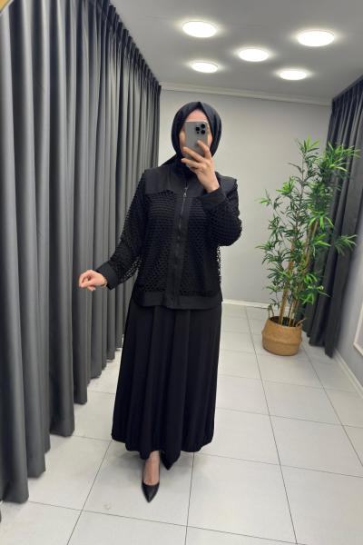 File Detay Etekli Takım  Siyah