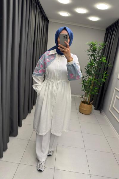 İKOLL KOT DETAYLI KAP Ekru