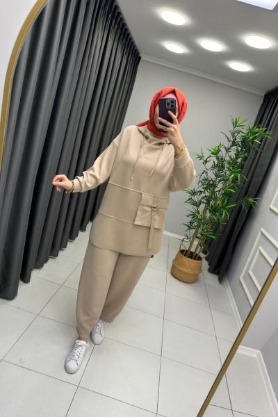 İkon Takım Modal Kumaş Taş Rengi