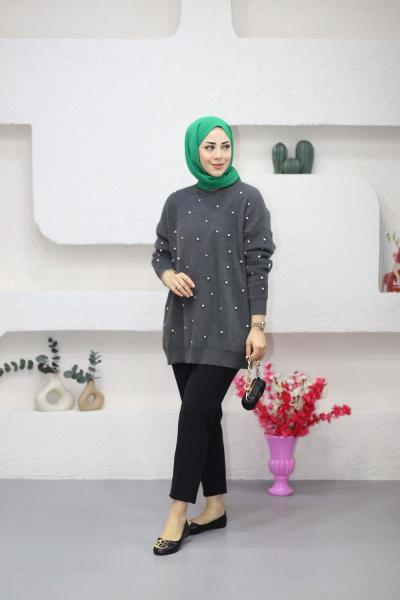 İncili Yumoş Angora Kazak Antrasit