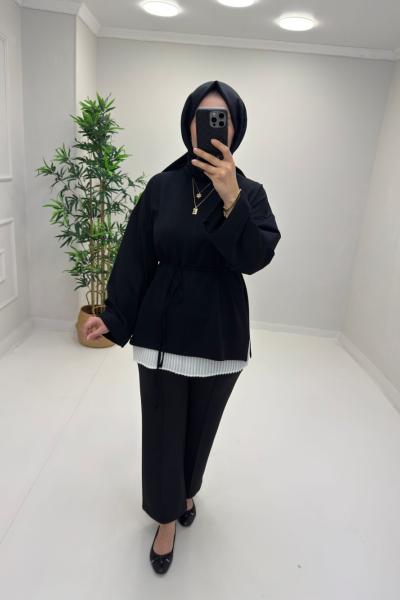 İspanyol Kol Tunik Siyah