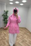 Kuş Detay Qupra Kap  Pembe
