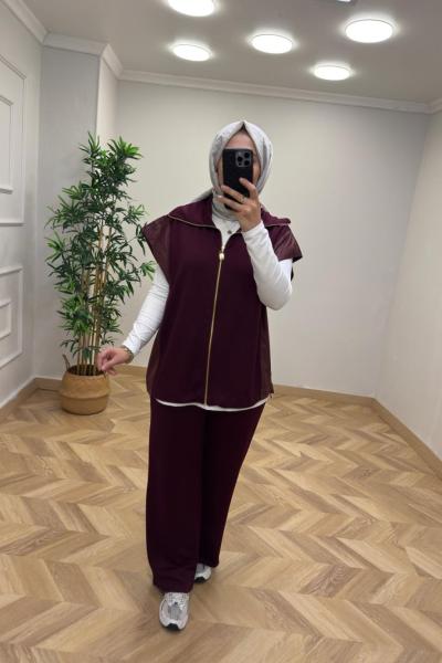 Negro Yelekli Takım  Bordo