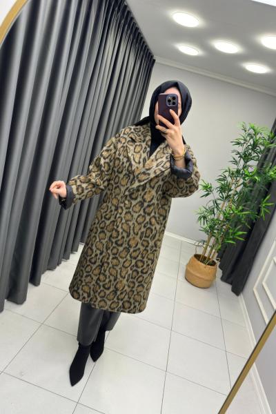 Leopar Kaşe Kaban  Leopar