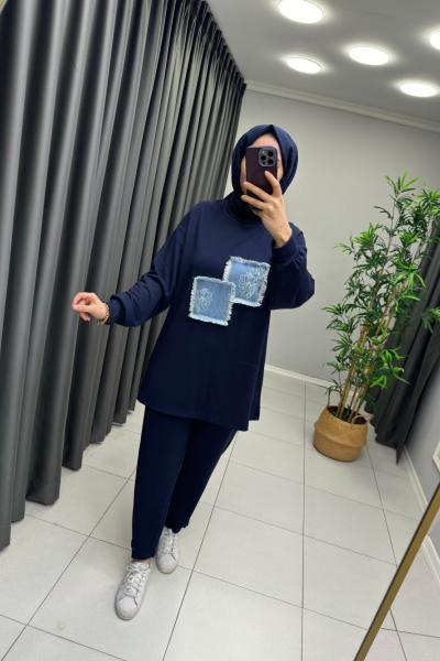 Levidor Denim Garni Detaylı Takım Lacivert