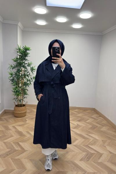 Lina Kot Trençkot Lacivert