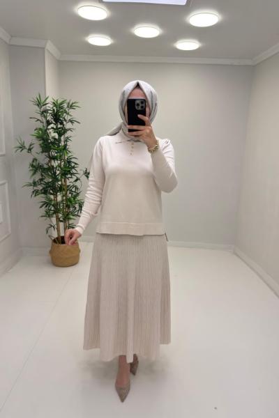 Lisa Etekli Merserize Takım Krem