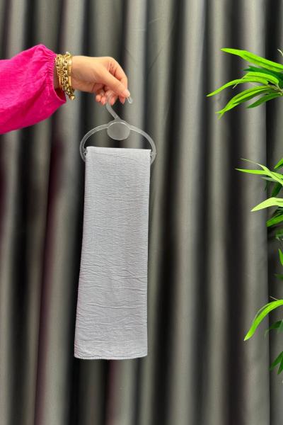 Madam Polo Pamuklu Şal Açık Gri