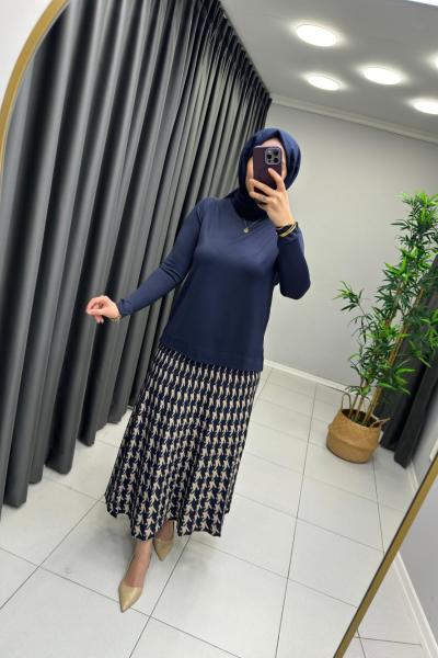 Merserize Etekli Takım Lacivert