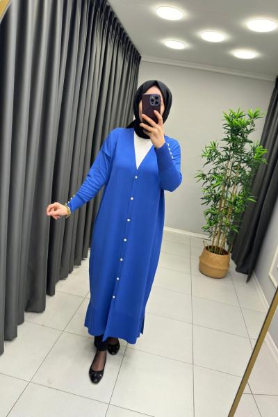 Merserize Hırka Saks Mavisi