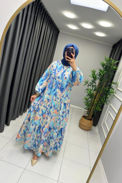 Mirebella Modal İpek Elbise Mavi