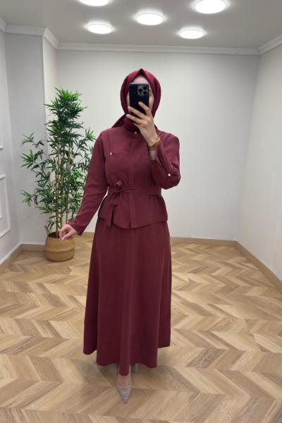 Naqshe Etekli Takım  Bordo