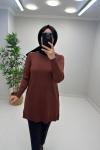 Neva Merserize Tunik Kahverengi