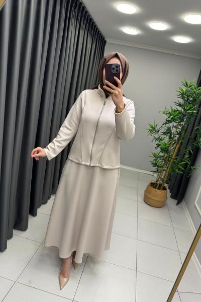 Nihle Double Oysho Etekli Takım Taş Rengi