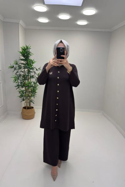 Nilüfer Merserize Takım Kahverengi