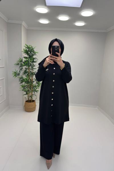 Nilüfer Merserize Takım Siyah