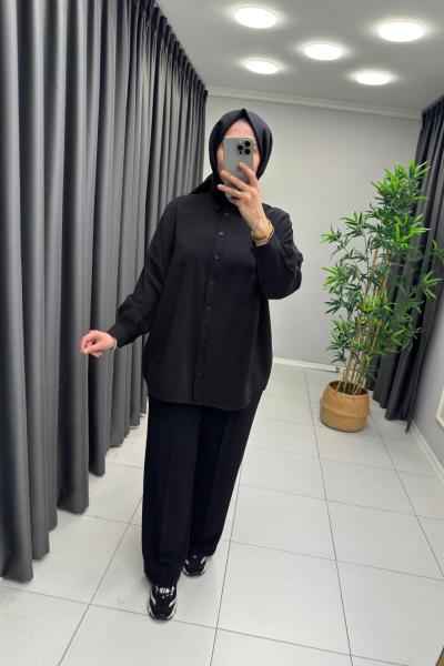Nona Modal Gömlek Siyah
