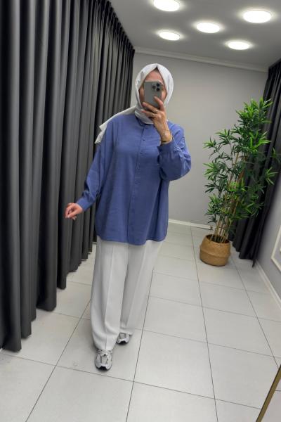 Nona Modal Gömlek Mavi