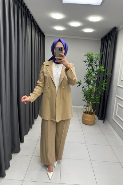 Noshe Qupra Ceketli Takım  Olive