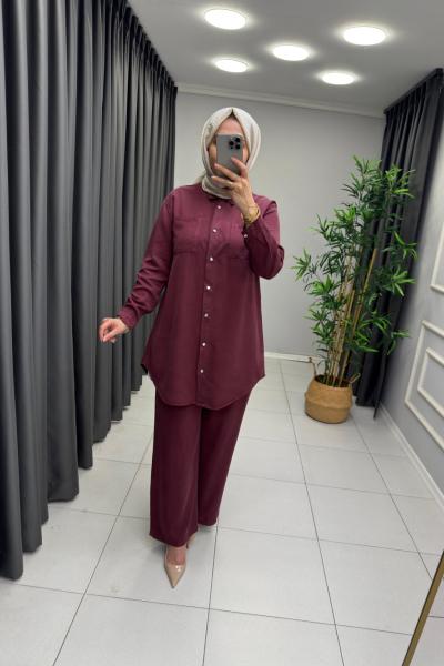 Noshe Tensel Takım  Bordo