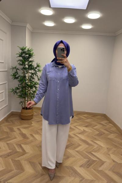 Noshe Tensel Gömlek  Lila