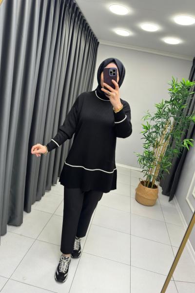 Pera İnce Triko Tunik Siyah