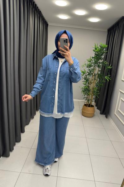 Perla Kapüşonsuz Tensel Takım  Mavi