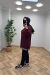 Puane Broş Detay Sweat  Bordo