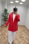 Qupra Blazer Ceket  Nar Çiçeği