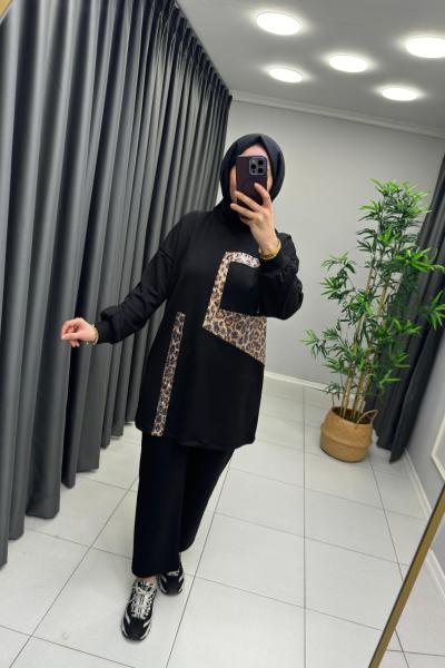 Sahra Oysho Kumaş Takım Siyah