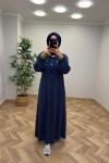 Sahra Pike Elbise  Lacivert
