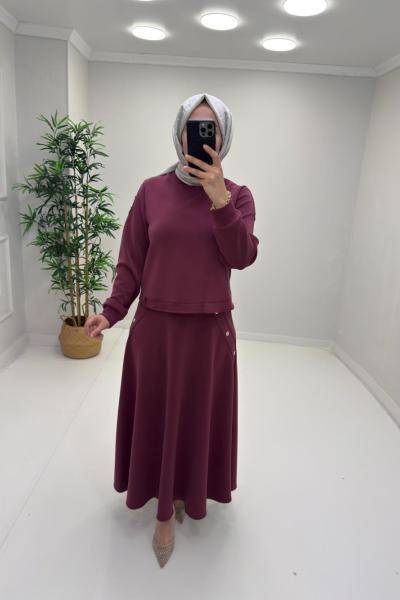 Sedef Etekli Takım Kırmızı